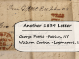 1839 Letter from George Pettit of Fabius, NY