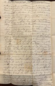 1839 Letter from George Pettit of Fabius NY to William Corbin in Logansport , IN