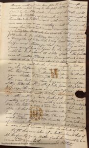 1839 Letter from George Pettit of Fabius NY to William Corbin in Logansport , IN